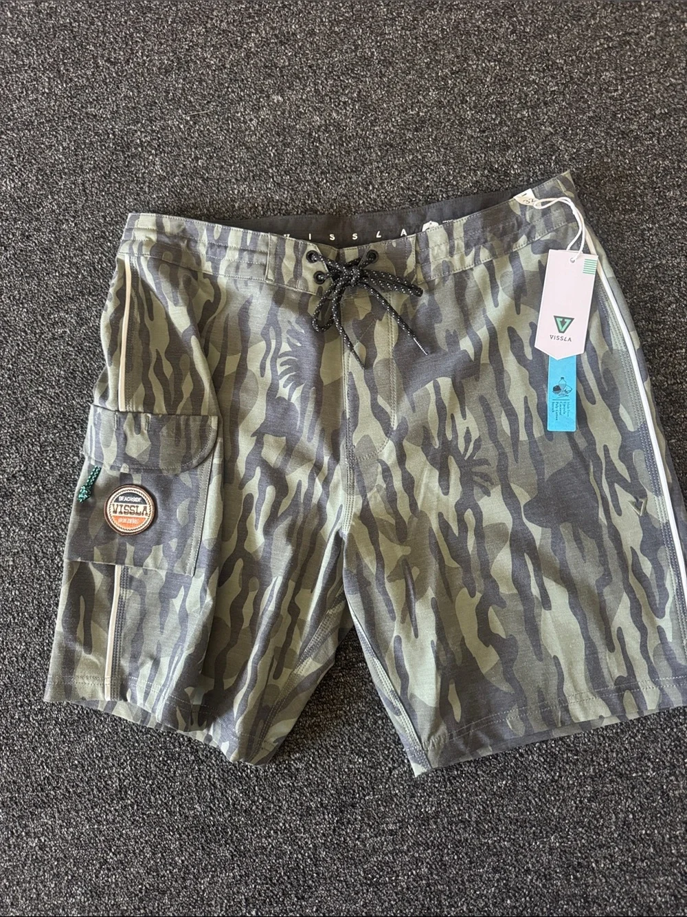 VISSLA Olive & Dark Green Camo Board Shorts